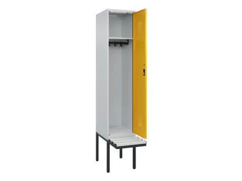 locker met bank,HxBxD 2120x400x815mm,1vak,vak B 400mm,cilinderslot