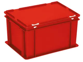 Euronorm Stapelkrat Hxlxb 230X400X300Mm 21L Met Deksel Rood - 1