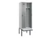 locker met bank,voor scheiding van kleding,HxBxD 2120x600x815mm,2vak