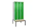locker met bank,voor scheiding van kleding,HxBxD 2120x900x815mm,3vak