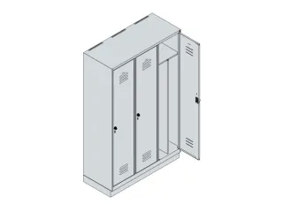 locker voor scheiding van kleding,HxBxD 1950x1200x500mm,3vak - 3