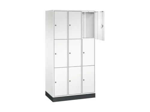 lockerkast,HxBxD 1950x920x500mm,3x3vakken,cil.-slot,sokkel