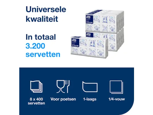 Tork 509356 Lunchservet Delft Ware 32,8x32,5cm