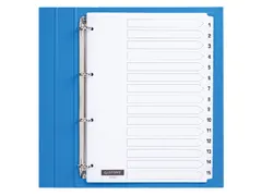 Tabbladen Quantore A4 4-gaats 1-15 genummerd wit karton