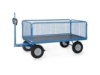 Handtrekwagen 6436PZ 750kg 1935x995mm draadgaas polyurethaan trekoog - 1