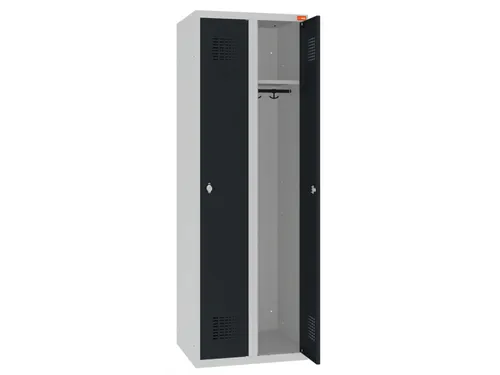 lockerkast,HxBxD 1800x600x500mm,2vak,draaigrendel,sokkel,romp RAL7035