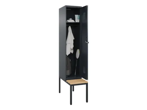 locker met bank,HxBxD 2120x400x815mm,1vak,vak B 400mm,draaigrendel