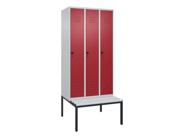 Armoire vestiaire avec banc HxlxP 2120x900x815mm 3compart.
