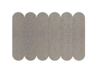 Akoestische PET-vilt ovale stroken donkergrijs 30x120cm 6 stuks - 1