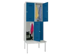 banklocker,dubbeldeks,HxBxD 2150x800x800mm,RAL7035,front RAL5010