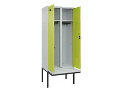 locker met bank,voor scheiding van kleding,HxBxD 2120x800x815mm,2vak