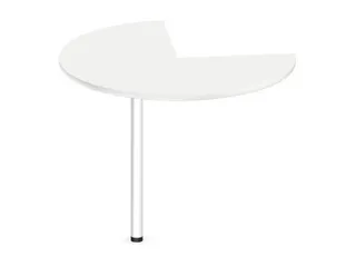 aanbouwtafel,i.h.v.,HxØ 720-840x1000mm,driekwartrond,Bl-wit - 1