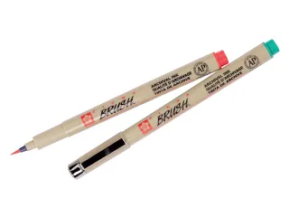 Viltstift met brushpen Bruynzeel Sakura Pigma etui 9 kleuren assorti - 4