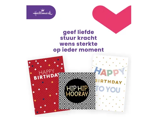 Wenskaart Hallmark Business Box verjaardag engelstalig navulset à 6 s