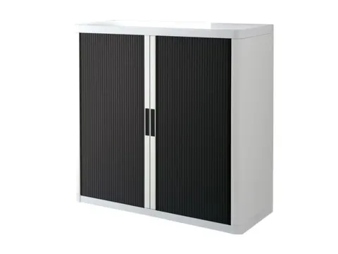 Roldeurkast HxBxD 1040x1100x415mm 2 Oh Romp Wit Front Zwart