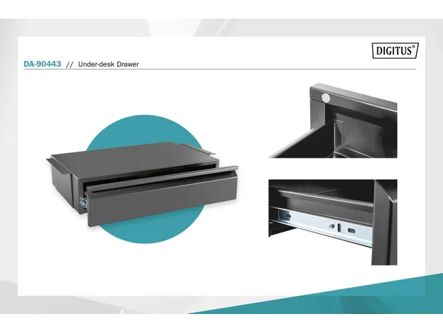 Bureaulade voor onder Bureau Zwart