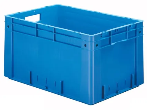 Euronorm Stapelkrat 320x600x400mm 60l Wanden/Bodem Gesloten Blauw