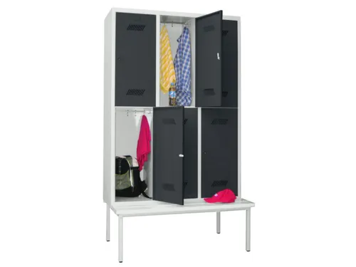 banklocker,dubbeldeks,HxBxD 2150x1200x800mm,RAL7035,front RAL7016