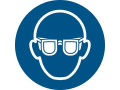 Pictogram bordje Djois Oogbescherming verplicht Ø200mm blauw