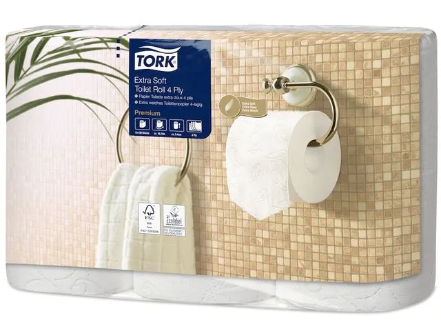 Toiletpapier Tork T4 premium extra zacht 4-laags 150 vel wit 110406