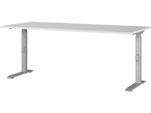 In hoogte verstelbaar bureau,HxBxD 680-910x1800x800mm,blad lichtgrijs