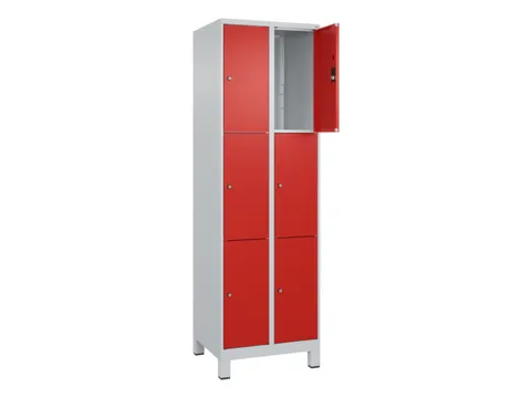 lockerkast,HxBxD 1950x600x500mm,2x3vakken,vak B 300mm,cil.-slot,voeten