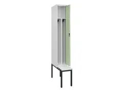 locker met bank,voor scheiding van kleding,HxBxD 2120x300x815mm,1vak