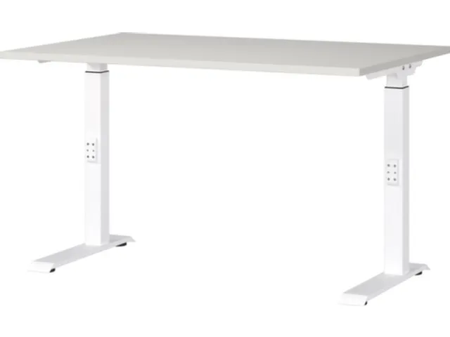 In hoogte verstelbaar bureau,HxBxD 680-910x1200x800mm,blad lichtgrijs