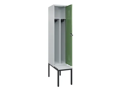 locker met bank,voor scheiding van kleding,HxBxD 2120x400x815mm,1vak