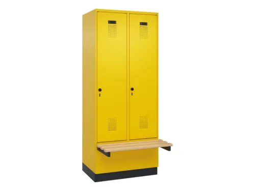 locker met bank,HxBxD 1950x800x815mm,2vak,vak B 400mm,draaigrendel
