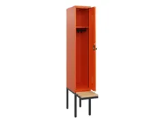 locker met bank,HxBxD 1950x300x815mm,1vak,vak B 300mm,draaigrendel