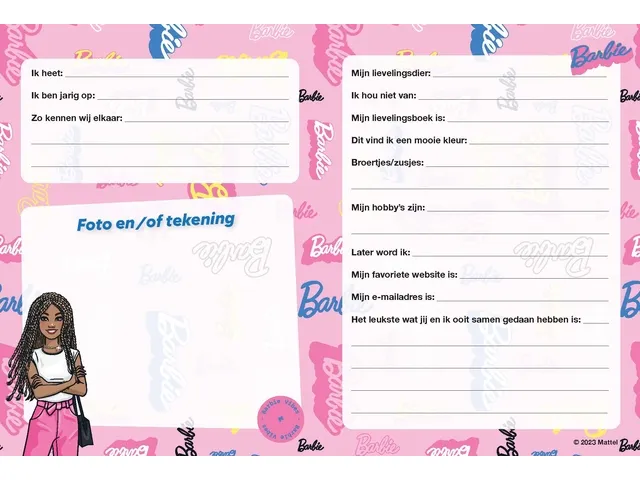Vriendenboek Interstat Barbie