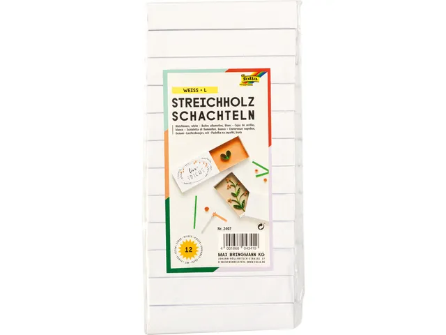 Luciferdoosjes Folia groot 110x60x20mm 12 stuks wit