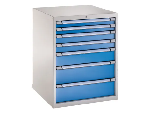 ladekast HxBxD 1000x805x695mm 7laden vergrendeling RAL7035 RAL5012