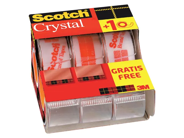Plakband Scotch 600 19Mmx7.5M Crystal Clear + Handafroller