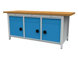 werkbank,HxBxD 860x2000x750mm,onderstel RAL6011,fronten RAL6011