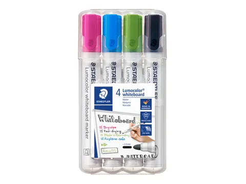 Whiteboardmarker Staedtler Lumocolor 351 set à 4 stuks fun assorti