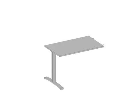 aanbouwtafel,i.h.v.,v. C-voet,HxBxD 730x1000x600mm,blad grijs