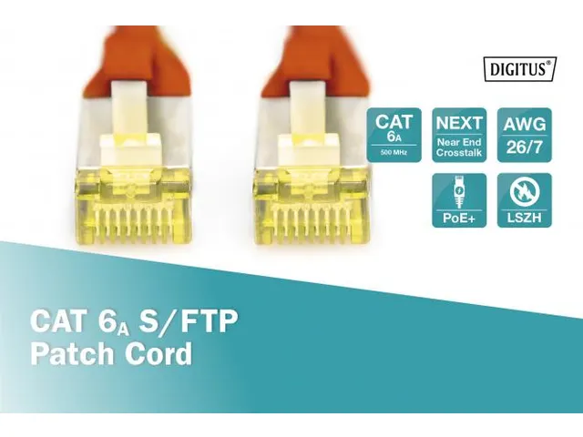 CAT 6A S-FTP patchkabel Cu LSZH AWG 26/7 Lengte 5m Rood