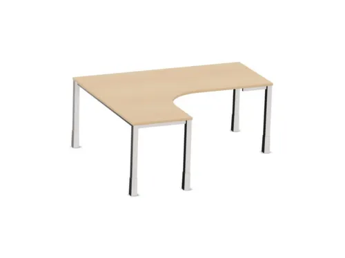 In hoogte verstelbaar bureau in vrije vorm,NE-esdoorn