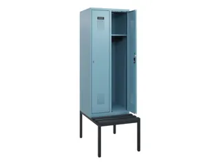 locker met bank,HxBxD 1950x600x815mm,2vak,vak B 300mm,cilinderslot - 1