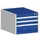 ladekast HxBxD 400x525x650mm 3laden RAL7035 front RAL5010