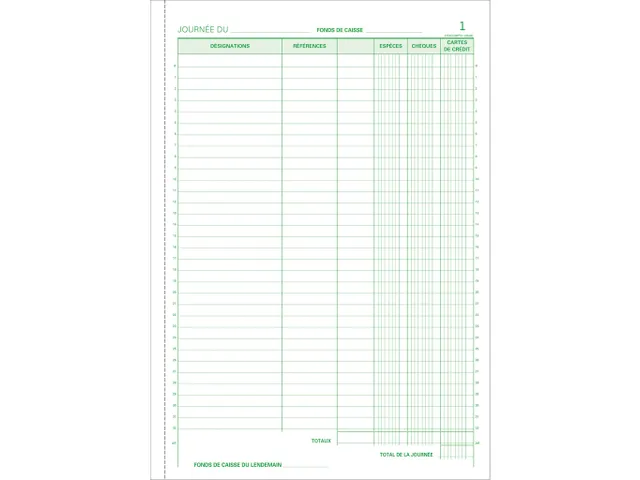 Manifold Encaissements 29,7x21cm 50 feuillets dupli autocopiants -