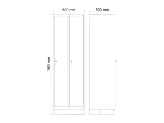 locker,HxBxD 1950x600x500mm,2vak,vak B 300mm,cil.-slot,sokkel - 4