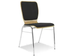 Houten Kuipstoel Beukenhouten Zitschaal Zit-/Rugkussen Bekleding Zwart