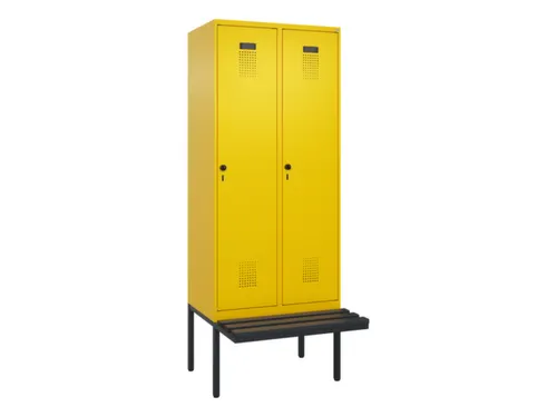 locker met bank,voor scheiding van kleding,HxBxD 2120x800x815mm,2vak