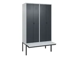 PBM-locker met bank,HxBxD 2120x1200x815mm,4vak,vak B 300mm