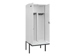 PBM-locker met bank,HxBxD 2120x800x815mm,2vak,vak B 400mm,draaigrendel