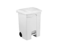 Contitop,mobiele afvalbak met pedaal 70L wit/VE:3