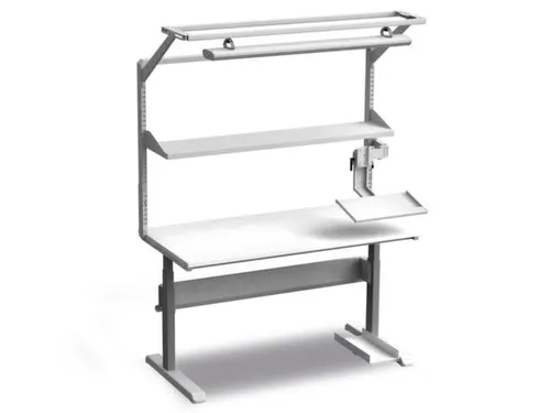 draagarm v. lamp,v. montagetafel,ESD,B 1500mm,staal,lichtgrijs